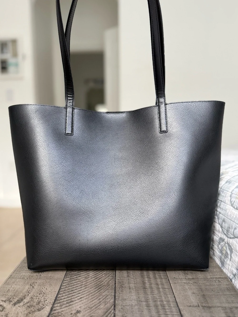 New Kate Spade Novelty Large Leather Coffee Break Tote Bag KF520 Black